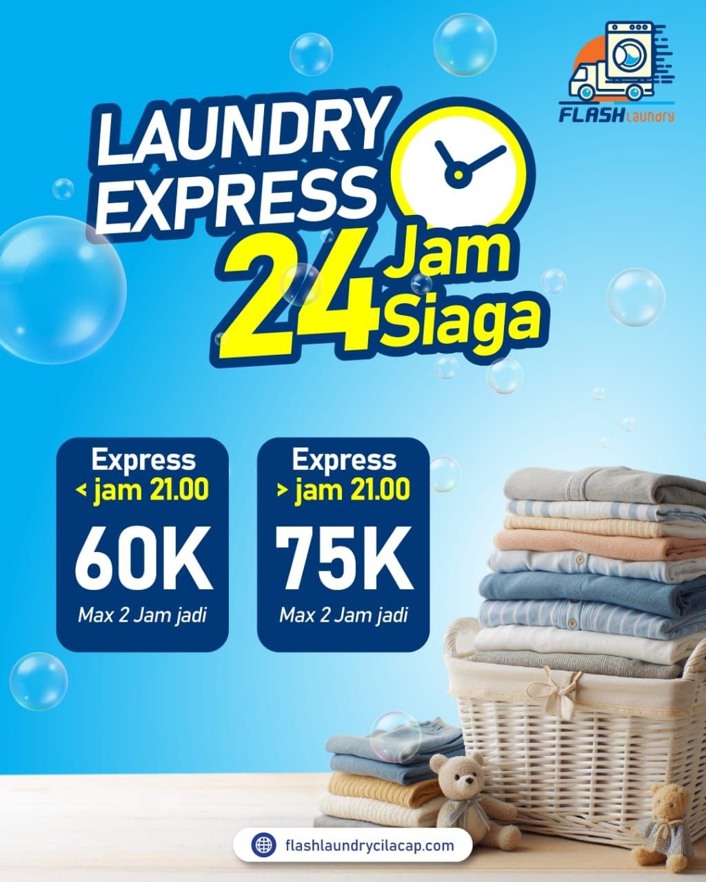 Flash Laundry Cilacap: Layanan Anter Jemput 24 Jam yang Menyelamatkan Hari Anda